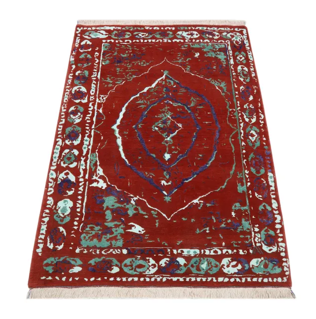 فرش دستباف کرک و ابریشم کد 2326359